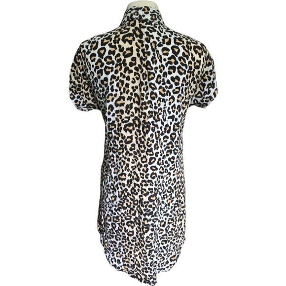 Style Envy Leopard Print Mini Button Front Dress - M - Picture 5 of 8